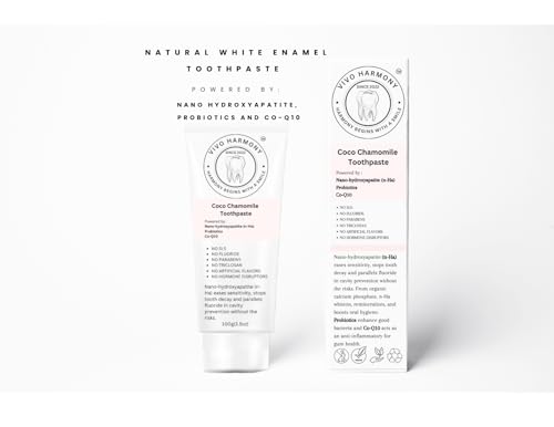 VIVO Harmony™ 100% Natural Toothpaste, Organic, Stop Cavities, Remineralizing, Sensitive Teeth, Probiotics, CoQ10. Dentist Developed with NanoHydroxyapatite/Adults & Kids, 3.5oz.