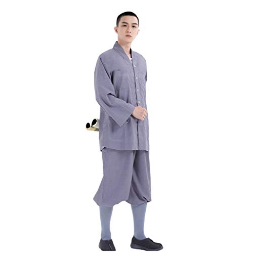 DGXIN Men Buddhist Monk Summer Yoga Taichi Suit2