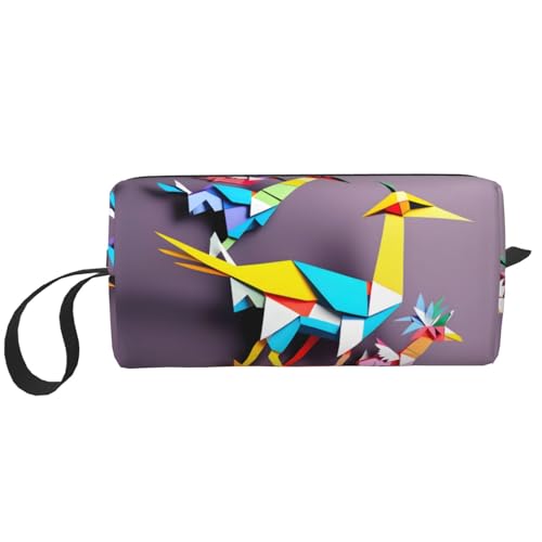 Origami - Bolsa organizadora multicolor con cremallera, 1 bolsa organizadora con cremallera, bolsa de almacenamiento de viaje, bolsa de cosméticos portátil para cosméticos, artículos de tocador