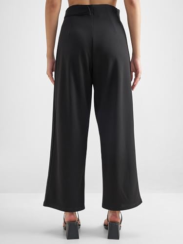 Image of Tokyo Talkies Wide Leg Relaxed fit Korean Pants |Ultra Soft|High Rise Pleated Trousers |Workwear|Formal All Day wear