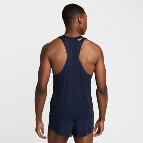 Nike AeroSwift Men's Dri-FIT ADV Running Singlet (FN4231-451, Obsidian/Bright Crimson)3