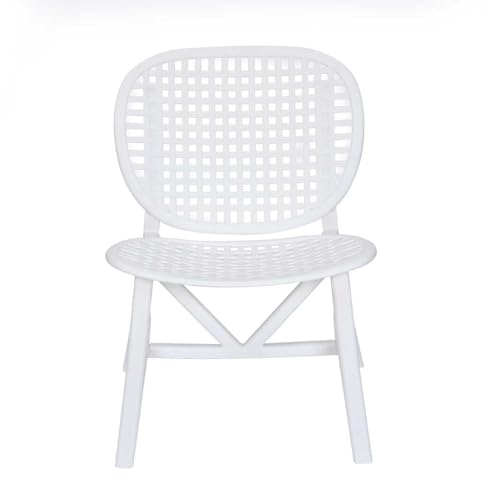 Image of Nilkamal Arena Woven Style Plastic Chair Without Cushion| Set of 2| for Home, Living Room, Balconies, Patios, Outdoor, Garden| Milky White