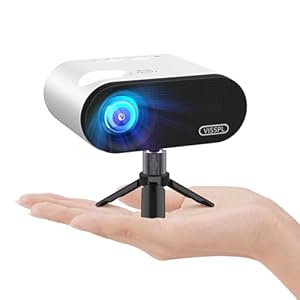 Mini Projector, VISSPL 1080P WiFi Bluetooth Portable Projector, Outdoor Movie Projector with Tripod, 15000L Home Video Projector Compatible with iOS/Android Phone, Tablet,Laptop,TV Stick,HDMI,USB