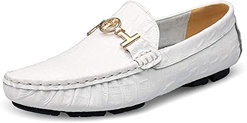 Mens Leather Loafers Slip-Ons Casual Driving Flat Walking Moccasin Business Boat Shoes Fashion Slipper Wedding
