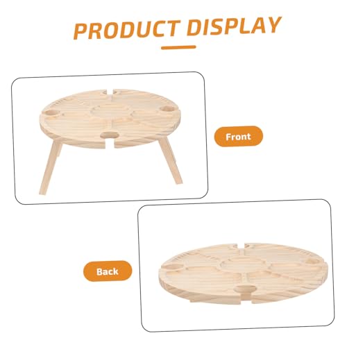 Table Ronde Pliante en Bois ORFOFE Table Légère Pique-nique Camping Plage et Jardin