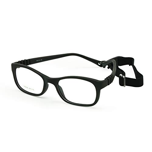 EnzoDate Anteojos flexibles para niños Tamaño de montura 44/16 Gafas TR90 para niños, sin tornillos, luz segura irrompible Gafas ópticas para niños y niñas durante 2-3 años