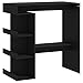 vidaXL Table de Bar avec Etagère de Rangement Table de Bistro Meuble de Cuisine Table de Salle à Manger Intérieur Noir 100x50x101,5 cm