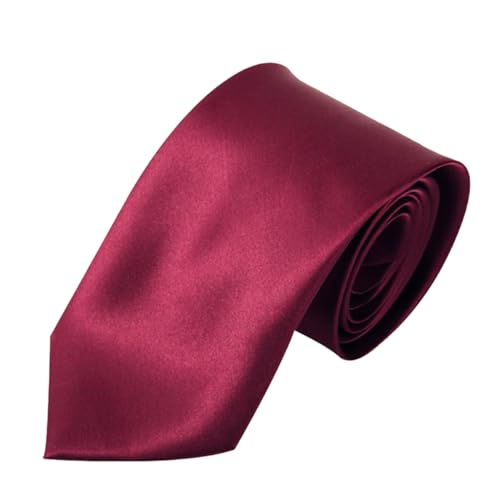 Garegce Solid Color Tie, Men's Ties Skinny Necktie Slim Classic Formal Business Attire Fashion Mens Ties Perfect For Men Business Party Work Wedding - Burgundy