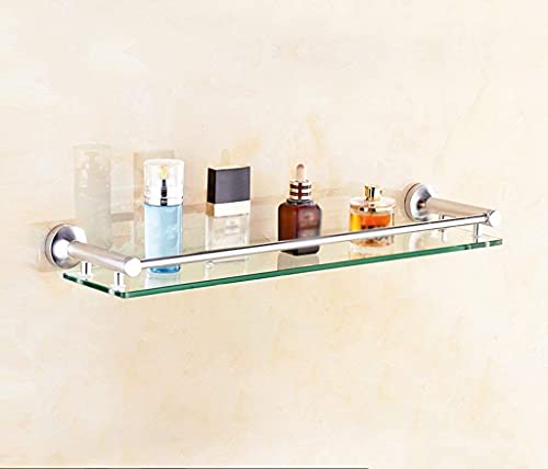 Étagère d'angle en verre avec rail alu et porte-serviette 50cm pour optimiser la douche