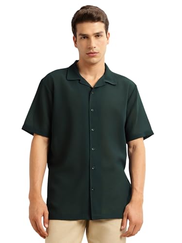 Image of Thomas Scott Men Premium Oversize Fit Casual Shirt | Short Sleeves | Camp Collar | Thai Crepe Polyester Fabric