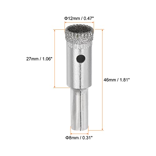Brocas diamantadas serradas 12 mm para vidrio y cerámica, 2 unidades miniatura 2
