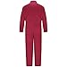 Bulwark FR mens Flame Resistant 9 Oz Twill Cotton Premium Concealed Snap overalls and coveralls workwear apparel, Red, 44 US