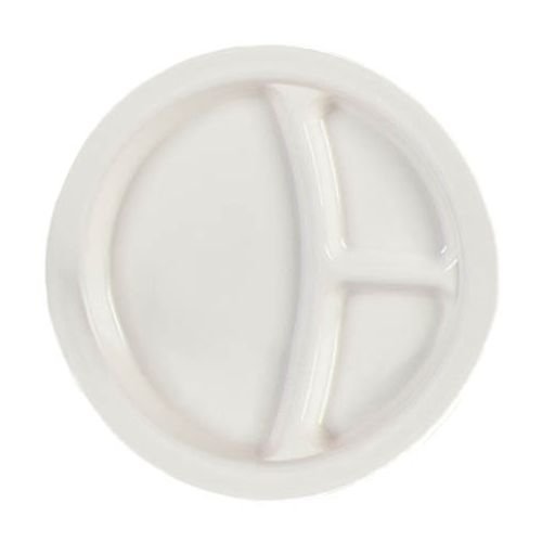 Carlisle FoodService Products Plato dividido con 3 compartimentos para el hogar y el restaurante, melamina, 9 pulgadas, blanco, (paquete de 48)