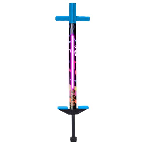 Image of Flybar Jolt Pogo Stick for Kids, Perfect for Beginners w /Foam-Covered Metal Frame, Handles & Padding, Non-Slip Foot Pads, Wide Tip, Outdoor Active Play Toy for Boys & Girls, Ages 6+, Retro Rocket LED