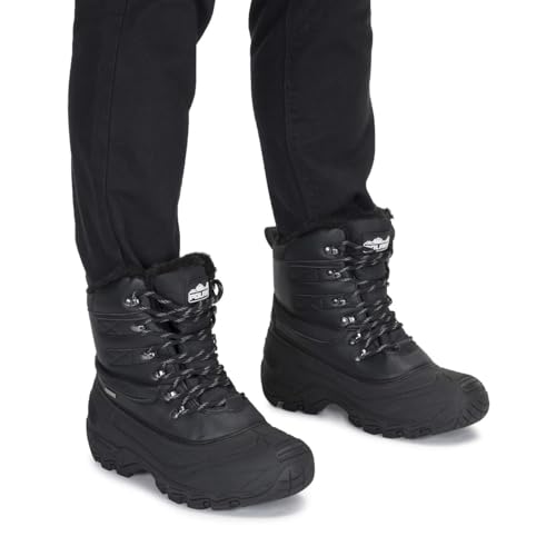 Image of POLAR Mens Waterproof Outsole Deep Tread Fully Faux Fur Lined Winter Durable Snow Boots