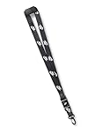 Nike Club Standard Lanyard Key Strap Key Holder ID Badge Key Lanyard Everyday Sports Accessory, Black/White/White, One Size