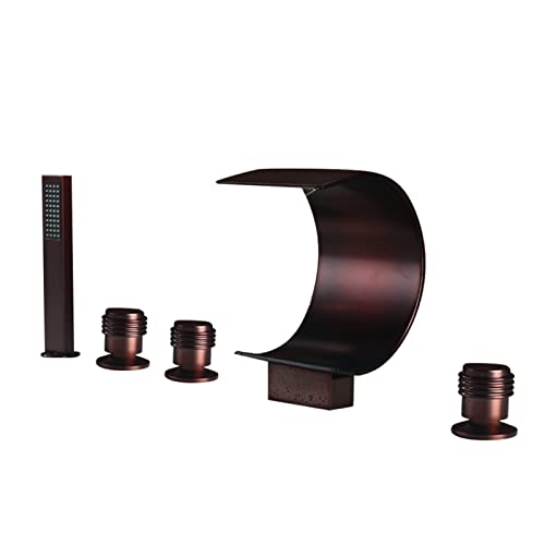 Robinet de baignoire romaine en bronze huilé au design cascade élégant