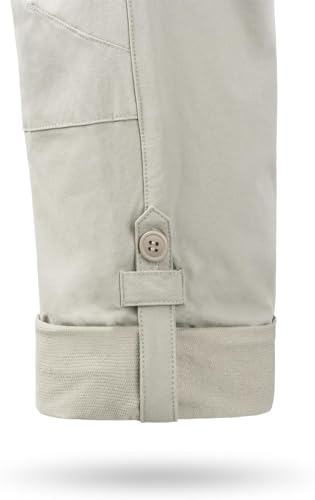 normani Outdoor Sports Damen Softshellhose Hose Trekkinghose Winddichte,atmunsgaktive Funktionshose auf 3/4 Länge kürzbar (XS(34)-L(42)) Farbe Beige Größe XS/34-36