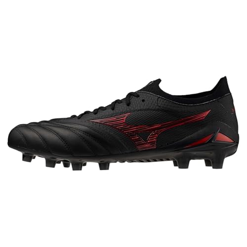 Mizuno Mens Neo IV Beta Adults Firm Ground Rugby Boots Black/Red/Black 10 UK