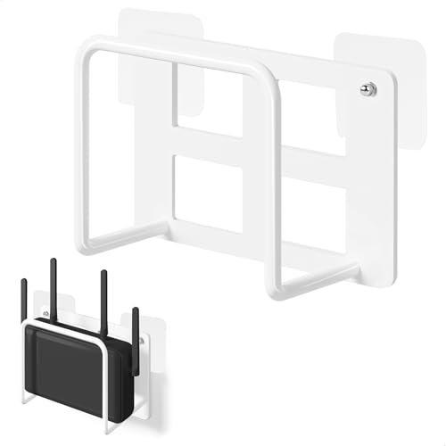 Cache Box, Etagere Pour Decodeur, Design Ajouré Support Box Internet Vertical, Support Box Internet pour Ranger Routeurs, Décodeurs et Câbles, Installation...