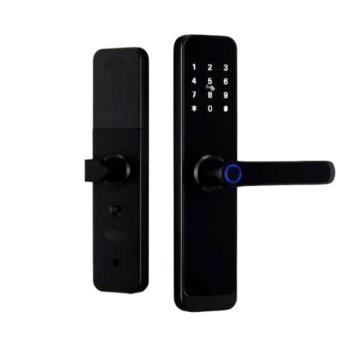 K8 TT Lock Bluetooth Smart Door Lock Fingerprint Lock Digital Electric Lock With Longer Larger Handle Panels Doorbell(22x195)