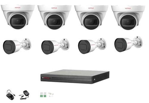 CP Plus 8 CH NVR with 2MP IP Wired with Audio(Built in Mice) 8 CCTV Camera Set with (8 CH NVR,Outdoor bullete-4Nos,Indoor Dome-4Nos(Without Hard Drive)
