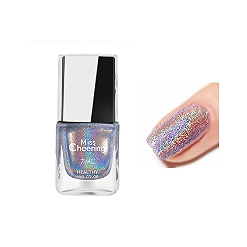 8 Farben Laser Nagellack, Pretty Shiny Mirror Glitter Holographic Langlebiger, Holographischer 7ml #01