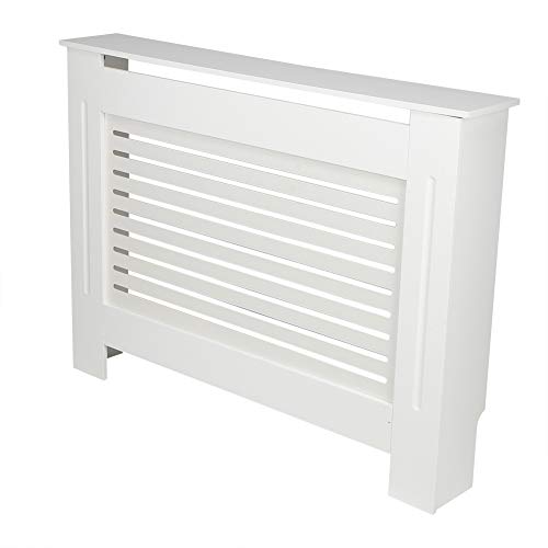 hong Cubierta del radiador, Exquisita Cubierta del Calentador del radiador, Madera MDF Blanca para el radiador doméstico(Medium)