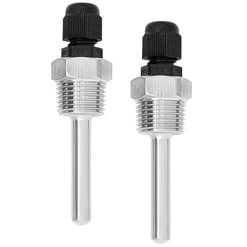 2 Stück Tauchhülse 1/2, Tauchhülsen Temperaturfühler 8 x 50mm, Edelstahl Tauchhülse Gewinde für Temperatursensor