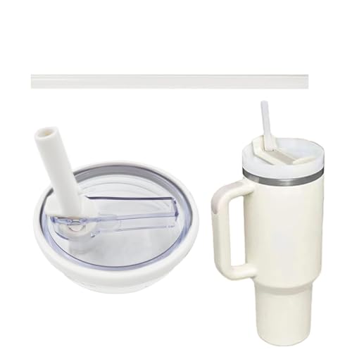 WUSJCOF Ersatzdeckel für 40oz Becher, Wiederverwendbarer auslaufsichere und staubdichte Tumbler Abdeckungen (Weiß)