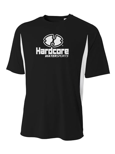 Image of Hardcore Water Sports Mens Rash Guard Surf Swimwear Swim Shirt SPF Sun Protection Loose Fit Fitting