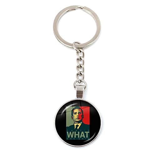 Llavero de cristal divertido de The Office Art Dwght Schrute Farms Remolachas Ryan Started Figures Llavero, blanco, L