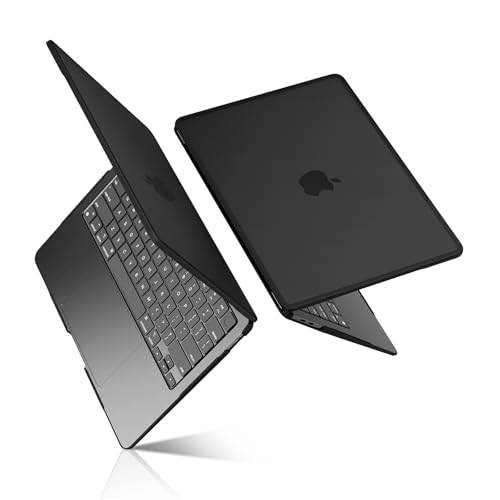 BlueSwan Hülle Kompatibel mit M1 MacBook Air 13 Zoll A2337 A2179 A1932 mit Retina Bildschirm, Freisetzung 2021-2018, Kratzfestes Hülle mit schlagfestem & bruchfestem TPU-Rahmen - Matt Schwarz