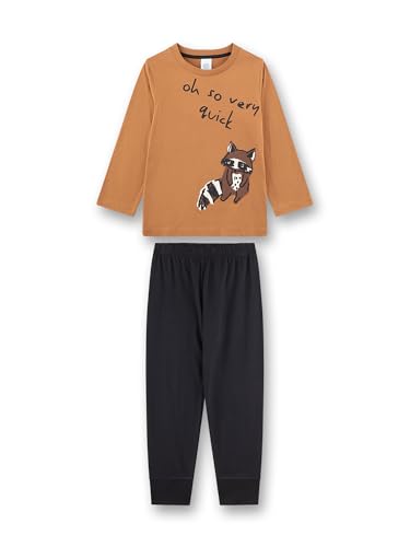 Sanetta Jungen-Schlafanzug lang braun Waschbär | Hochwertiger und bequemer Schlafanzug aus Baumwolle für Jungen.