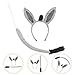 JOINPAYA Donkey Costume Set: Donkey Ears Headband Tail Soft for Dress Up Party Halloween Birthday Cosplay 9.82in, Grey Black