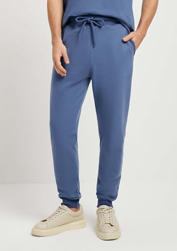 Calça Básica Masculina Jogger Em Moletom - Azul M
