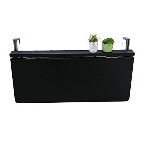 Preisvergleich Produktbild PENGFEI Balkon Hängetisch Faltbar Kaffetisch Höhenverstellbar, Aluminiumlegierung, 2 Farben, 2 Größen (Color : Black, Size : 80x40CM)