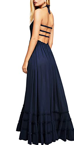 Image of R.Vivimos Womens Summer Boho Sexy Backless Long Dresses