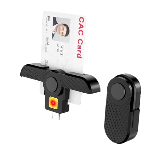 CAC Reader USB C, Foldable Military CAC Reader USB C - Secure Access for Government IDs and Smart Cards, DOD Military USB-C Common Access Compatible with Mac OS, Windows,Linux