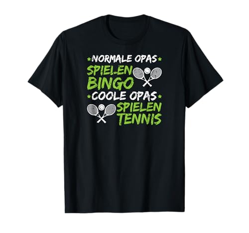 Lustige Tennis Geschenke Männer Herren Tennisspieler Opa Tennis Spielen Spruch Schwarz V-Ausschnitt Kurzarm Klassische Passform S T-Shirt