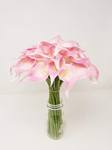 Floral Kingdom 20 Pcs Real Touch Pu Latex Artificial Calla Lily Flowers For Wedding Bouquets, Centerpieces, And Floral Decor (Blush Pink) #TOP4