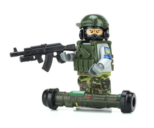 Battle Brick 1.6 Inches Tall Collectible Ukrainian Army Anti-Tank Soldier Custom Minifigure | Genuine Military Minifig | Printed in USA | Great Gift for Ages 10+ to Adult AFOL