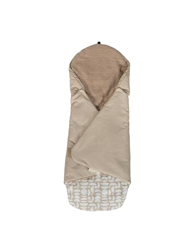 ULLENBOOM ® Einschlagdecke Babyschale, Ideal für Herbst und Winter, 100% Oeko-TEX Materialien, Sand (Made in EU) - Babydecke für Kindersitz oder Kinderwagen, kuschelige Decke für Babys