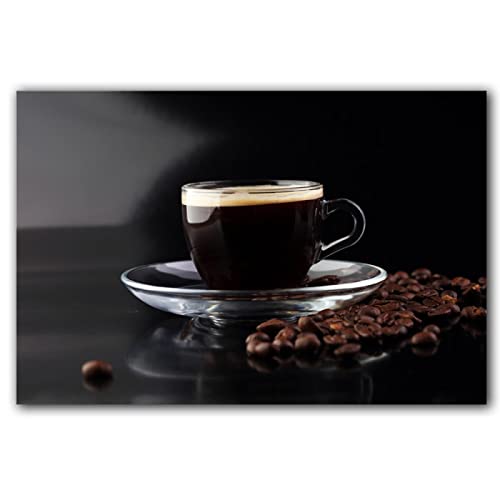 Affiche de café noir sur toile 40x60 cm pour mur de cuisine
