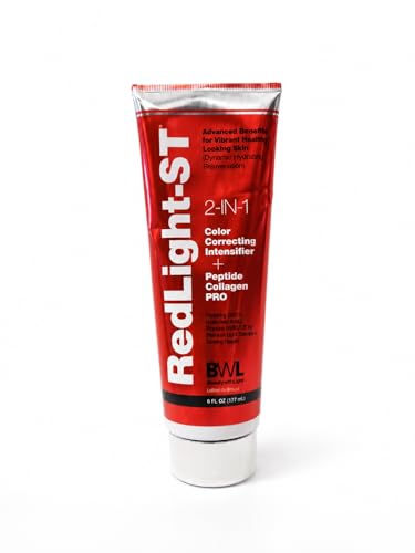 BWL Red Light-ST 2-in-1 Color Correcting Intensifier + Peptide Collagen Pro - All in One - for Premium Light Therapy & Tanning 6oz