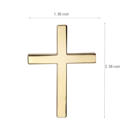 Image of Cross Metal Car 3D Sticker Cross Emblem for Car Motorcycle Scratched Decorative Car Logo Side Tail Logo (Gold)