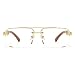 Gleyemor Mens Sunglasses Fashion Rimless Rectangle Sunglasses Square Frameless Sunglasses for Men (Gold/Clear Lens)