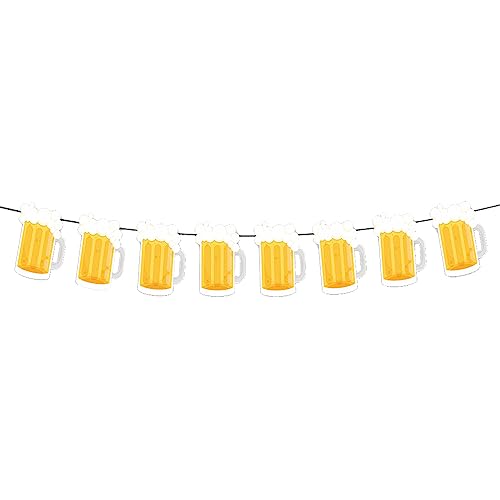 Beer Birthday Banner Beer Mug Pennant Banner for Beer Party and Birthday Wedding Party Supplies