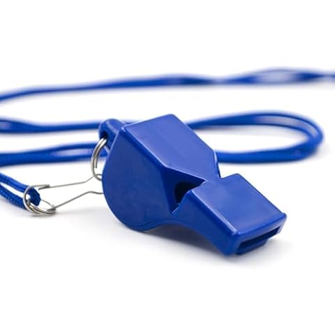 JYWYBF 3 PCS Premium Ball-Less Whistles with Lanyard, Professional Referee Whistle for Coaches Teachers, Super Loud Whistle Emergency Survival Whistle for Adults Kids (Blue) Cover
