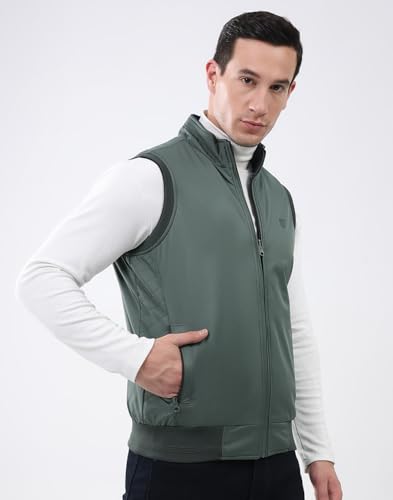 Image of Monte Carlo Men's Regular Fit Reversible Jacket | Mock Neck Zip Closure | Solid Design | Sleeveless Warm & Stylish Reversible Fashion Winter Jacket |Stylish Reversible Jacket For Men (Pack Of 1)